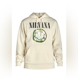 Men’s NIRVANA Cream Hoodie with Iconic Logo